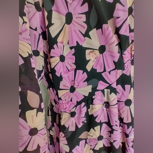 RETRO FLORAL SILK DRESS - Picture 13 of 13
